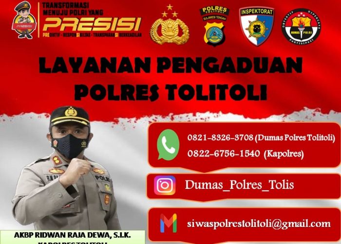 Buka Layanan Aduan, Polres Tolitoli Siap Terima Keluhan Warga