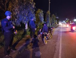 Brimob Lemboroma Back up Polres Morowali Utara Dalam Rangka Patroli Cipta Kondisi