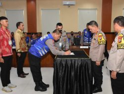 Terapkan Prinsip BETAH, Polda Sulteng Gelar Penandatangan Pakta Integritasi Penerimaan Polri TA. 2023