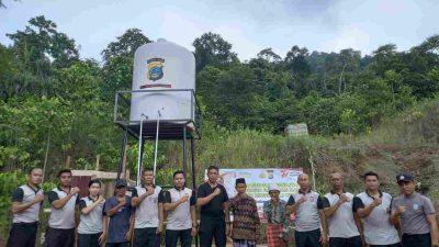 HUT Bhayangkara ke-77. Polres Morowali Utara bangun Fasilitas Air bersih di Dusun Mata