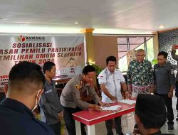 Sosialisasi Pengawasan Pemilu Parsitipatif, Polres dan Bawaslu Parimo Teken MoU