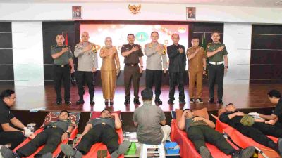 Kapolda, Wakapolda dan PJU ikuti Baksos HBA ke 63 Tahun 2023 di Kejati Sulteng