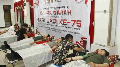 Bakti Kesehatan Donor Darah Hari Jadi Ke-75 Polwan, 100 Kantong darah terkumpul