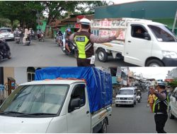 Satlantas Polres Banggai,Berikan Pelayanan pada masyarakat.pengguna jalan raya secara Humanis dan menegur mobil Kelebihan muatan