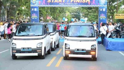 Hari Lalu Lintas Bhayangkara ke-68, Ditlantas Polda Sulteng gelar Parade Mobil Listrik dan Fun Run