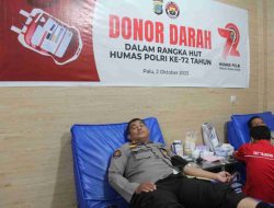 HUT Humas Polri Ke-72, Bidhumas Polda Sulteng Gelar Donor Darah