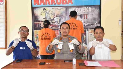 Polres Morowali Utara amankan dua pengedar narkoba dan sita 121,84 Gram Shabu