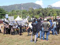 Persiapan Pengamanan Pemilu 2024. Polres Morowali Utara gelar Simulasi Sispamkota