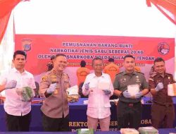 Kapolda Sulteng Pimpin Pemusnahan Sabu Seberat 20 Kg Jaringan Internasional