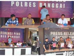 Konferensi Pers TP Narkoba, Polres Banggai Amankan Sabu 58,75 Gram Dengan 19 Tersangka