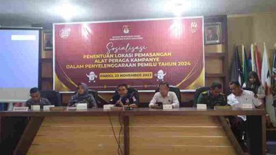 Sosialisasi Pemasangan Alat Peraga Kampanye (APK) oleh KPU Parigi Moutong Menjelang Pemilu 2024