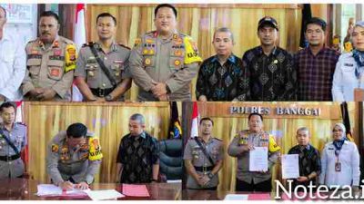 Perkuat Sinergi Dalam Pemilu, Polres Banggai dan KPU Tandatangani MoU