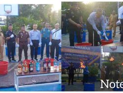 Polres Banggai Hadiri Pemusnahan Barang Ilegal Milik Negara Oleh Bea Cukai Luwuk