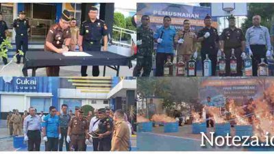 Kepala Kejaksaan Negeri Banggai Turut Hadiri Pemusnahan Barang Ilegal Milik Negara di Kantor Bea Cukai Luwuk