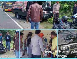 Kecelakaan ‘Adu Banteng’ di Depan Terminal Pagimana, Dua Pemotor Terluka