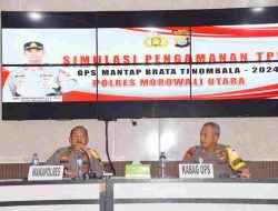 Mantapkan pengamanan di TPS. Polres Morowali Utara gelar pembekalan dan simulasi pengamanan TPS