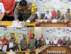 Bupati Banggai Bersama Kapolres lakukan Penanda tanganan dana hibah anggaran Pikada 2024