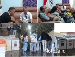 Kapolres banggai di wakili Kasat Intelkam AKP Usman cek logistik PSU pemilu 2024 di kantor KPU