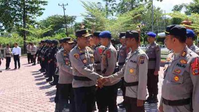 Pimpin Apel Pelepasan BKO Polda dan Brimob, Kapolres Touna Apresiasi Dedikasi dan Loyalitas Personel dalam Pengamanan Pemilu 2024