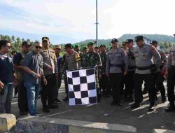 Kapolres Touna Hadiri Pelepasan Logistik Pemilu Dapil 2 wilayah kepulauan