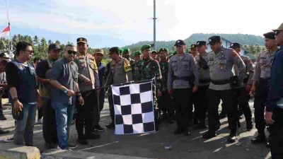 Kapolres Touna Hadiri Pelepasan Logistik Pemilu Dapil 2 wilayah kepulauan