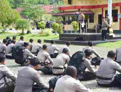 Gelar apel pelepasan pasukan pengamanan TPS. Ini penekanan Kapolres Morowali Utara