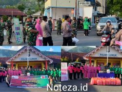 Dalam Bulan Puasa,Polsek Luwuk dan Koramil 1308/LB Perkuat Siknergitas Terlihat Saat Bagikan 360 Paket Takjil