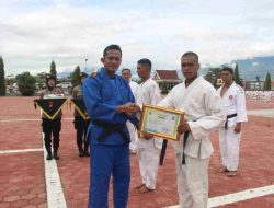 Polda Sulteng Gelar tradisi Kenaikan Sabuk Biru Kyu 5 Beladiri Polri