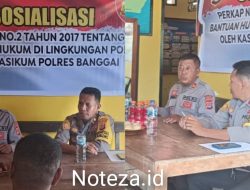 Seksi Hukum Polres Banggai, Sosialisasikan Perkap No. 2 Tahun 2017 di Polsek Bualemo