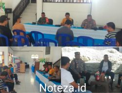 Kapolsek Kintom AKP La Ata Bersama Jajarannya Lakukan Mediasi Antar TKBM Tangkian dan Warga Mendono.