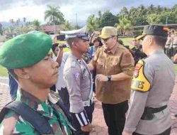 Pj Bupati Richard Arnaldo Didampingi Kapolres Jovan Reagan Sumual Pimpin Apel Gelar Pasukan Operasi Ketupat Tinombala 2024
