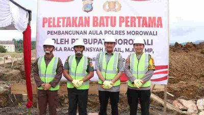 PJ Bupati Rachmansyah Ismail Letakkan Batu Pertama Pembangunan Gedung Aula Polres Morowali