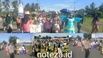 Polsek Toili Kawal Pawai Karnaval Anak PAUD