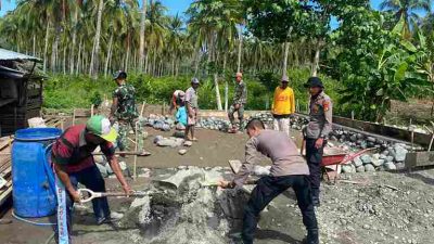 Sinergitas TNI – Polri Kegiatan TMMD Di Kecamatan Ulubongka