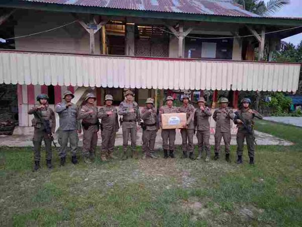 Beri Motivasi, Dansat Brimob Polda Sulteng Kembali Kunjungi Pos Kamtibmas di Sausu