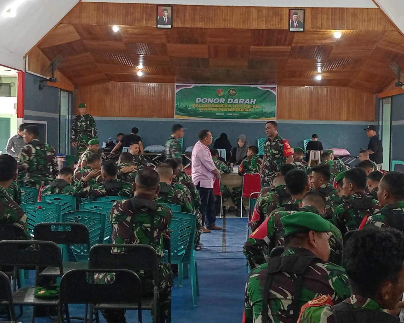 HUT Kodam XIII/Merdeka ke 66 Kodim 1308/LB Gelar Donor Darah