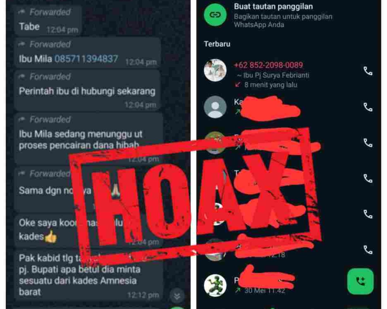 Waspada Penipuan Mengatasnamakan Istri Pj. Bupati Parigi Moutong