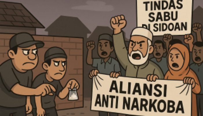 Aksi Damai Pemberantasan Narkoba di Kecamatan Sidoan: Aliansi Masyarakat Tegas Bentuk Hukum Adat