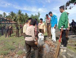 Saka Bhayangkara Polsek Bualemo Gelar Aksi Bersih Pantai di Desa Bualemo B