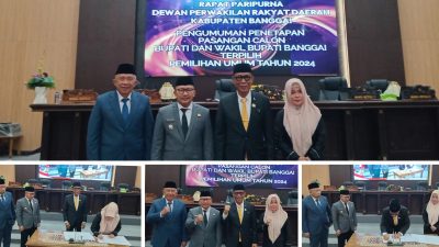 Ketua DPRD Banggai Saripuddin Tjatjo, Bacakan Surat Penetapan Bupati dan Wakil Bupati Terpilih 2025–2030